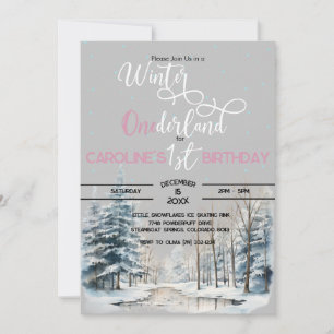 Invitation Hiver Onederland Noël 1er anniversaire garçon