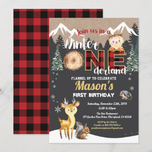 Invitation Hiver Onederland premier anniversaire d'un animal 