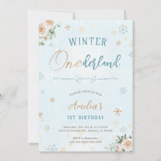 Invitation Hiver Onederland Première fête d'anniversaire Froi