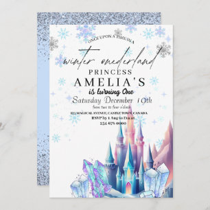 Invitation Hiver Onederland Princess Castle 1er anniversaire
