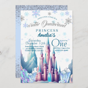 Invitation Hiver Onederland Princesse 1er anniversaire