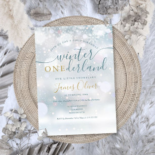 Invitation Hiver Onederland Snowflakes 1er anniversaire
