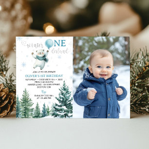 Invitation Hiver Ours polaire de l'Ontario 1er anniversaire P