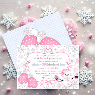 Invitation Hiver personnalisé Un derland 1er anniversaire