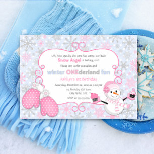 Invitation Hiver personnalisé Un derland 1er anniversaire