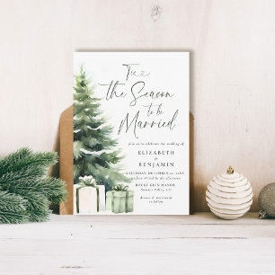 Invitation Hiver Pine Arbre de Noël Rustique Mariage élégant