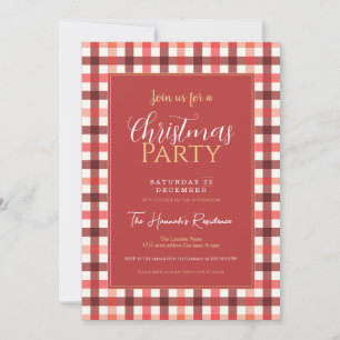Invitation Hiver Rouge En vichy Plaid À damiers Motif