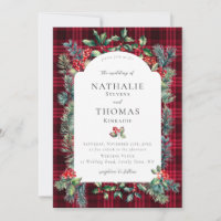 Hiver Rustique Botanique Rouge Berries Plaid Maria