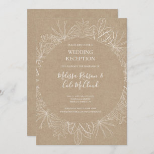 Invitation Hiver rustique   Kraft Wedding Réception Invitatio