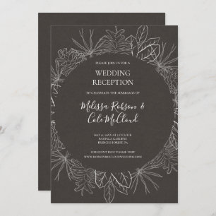 Invitation Hiver rustique   Réception de mariage au charbon