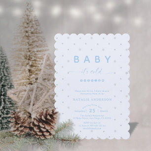 Invitation Hiver Snowy Blue Il fait froid dehors Baby shower
