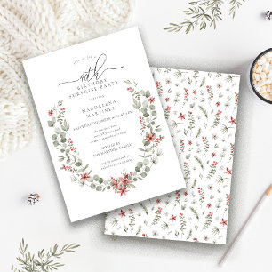 Invitation Hiver Surprise fête verdure 40e anniversaire