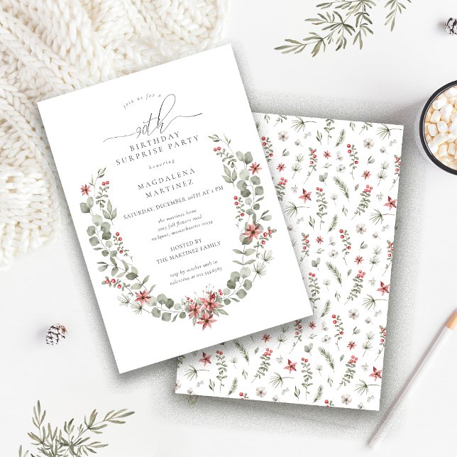 Invitation Hiver Surprise Party Verdure 90e anniversaire (Créateur téléchargé)