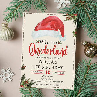 Invitation Hiver UN derland Noël Noël Noël Noël Chapeau Noël