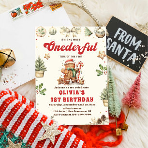 Invitation Hiver Vert magnifique Noël Cookie Anniversaire