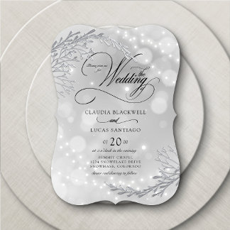 Invitation Hiver Wonderland String Lights Mariage