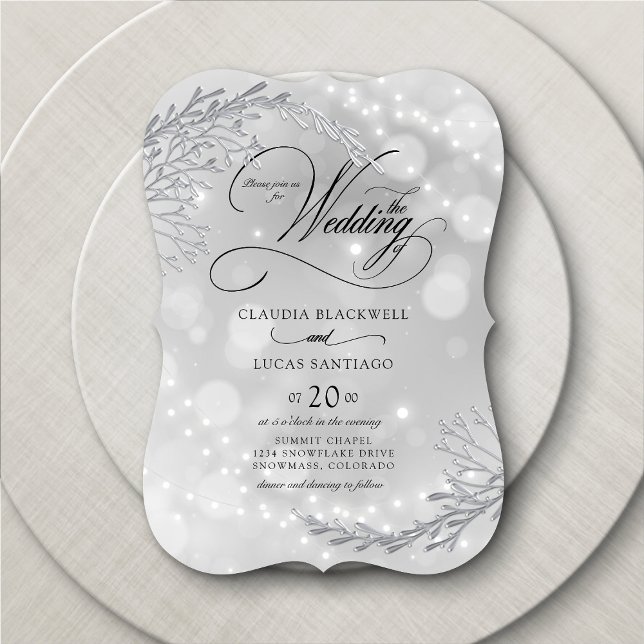Invitation Hiver Wonderland String Lights Mariage (Créateur téléchargé)
