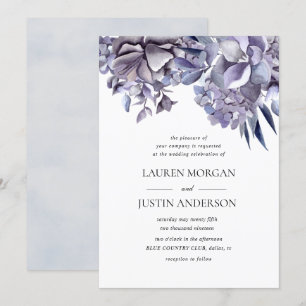 Invitation hivernal délicat hydrangea Mariage floral