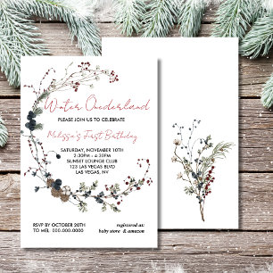 Invitation Hivernal onederland rustique baie boho premier ann