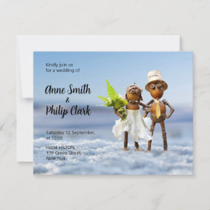 Invitation hivernale mariage avec elfes d'Acorn am