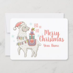 Invitation Ho Ho Christmas Llama