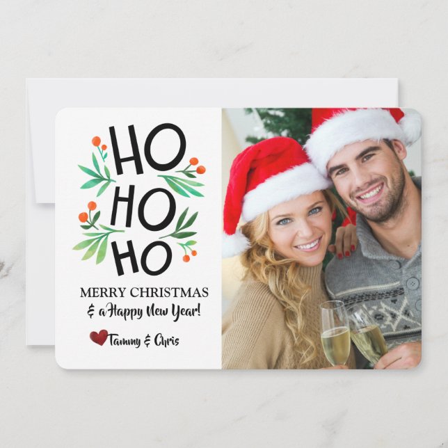 Invitation Ho ho ho ho Photo Holiday Card (Devant)