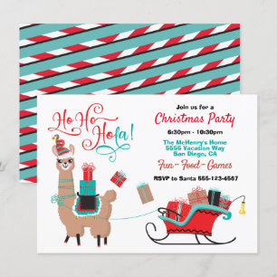 Invitation Ho Ho Hola Llama Fête de Noël