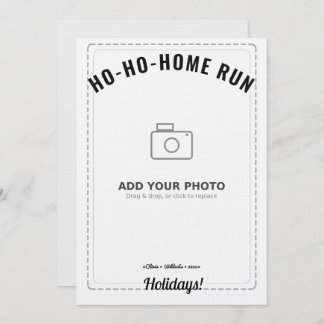 Invitation Ho-Ho-Home Run Raccoon Holiday Card (White Back) 