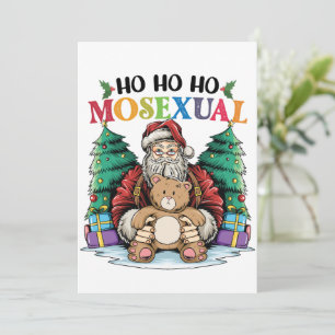 Invitation Ho Ho Mosexué Gay Père Noël LGBTQ Gay Christmas