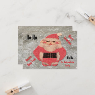 Invitation Ho Ho Père Noël Parties scintillant ivoire