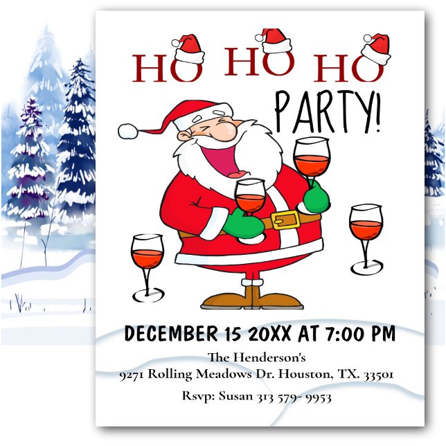 Invitation Ho Ho Santa Noël (Créateur téléchargé)