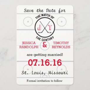 Invitation Hockey Love Save the Date