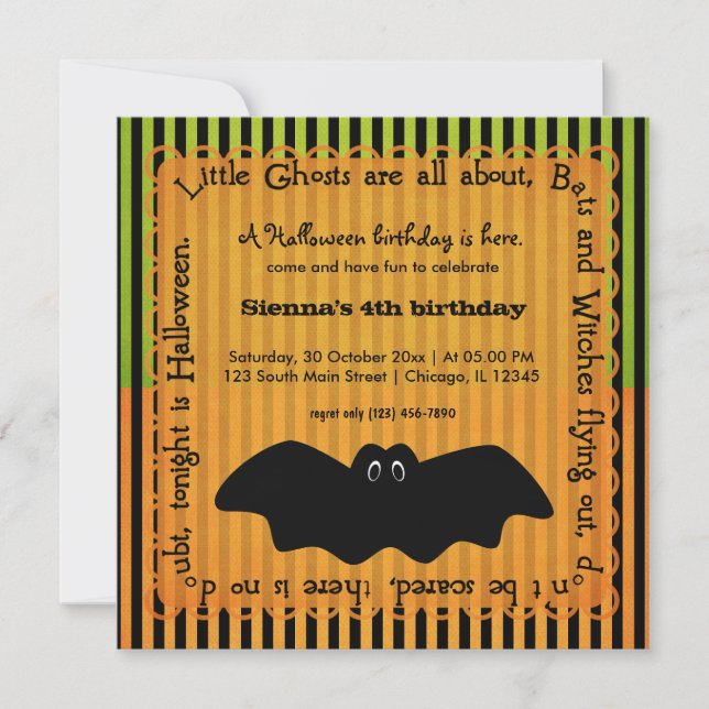 Invitation Hocus Pocus Bat Anniversaire (Devant)