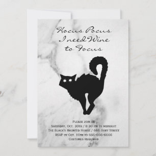 Invitation Hocus Pocus Black Cat Halloween Costume Party