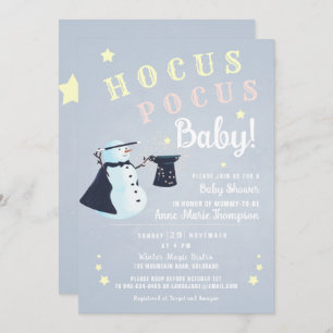 Invitation Hocus Pocus Magique Snowman Baby shower d'hiver