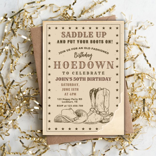 Invitation Hodown Birthday Party, Cowboy Birthday (Créateur téléchargé)