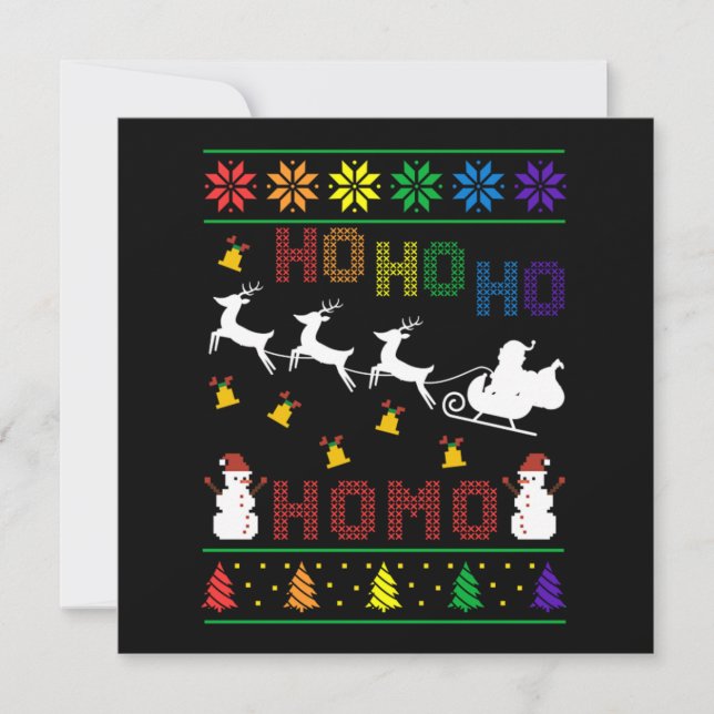 Invitation Hoho Homo LGBT Ugly Christmas Sweater Shirt Venin (Devant)