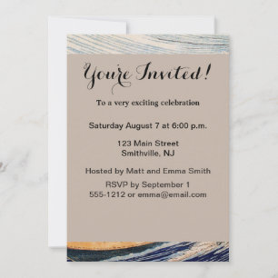 Invitation Hokusai Ocean Waves Sea Boats