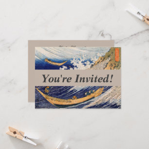 Invitation Hokusai Ocean Waves Sea Boats