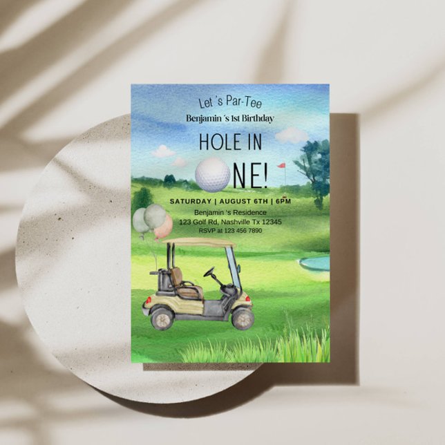 Invitation Hole In One 1st Birthday Golf Thème pour Garçon (Créateur téléchargé)