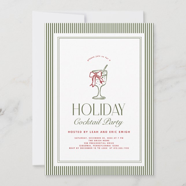 Invitation Holiday Cocktail Party Invite (Devant)
