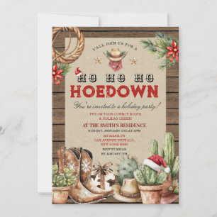 Invitation Holiday Hodown Cowboy Noël Occidental