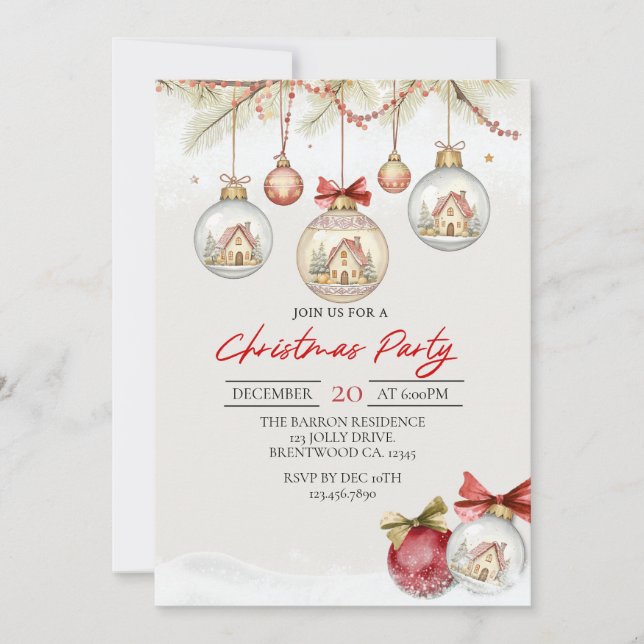Invitation Holiday Invitation, Holiday Party, Christmas Party (Devant)