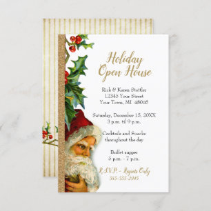 Invitation Holiday Open House Gold Parties scintillant Père N