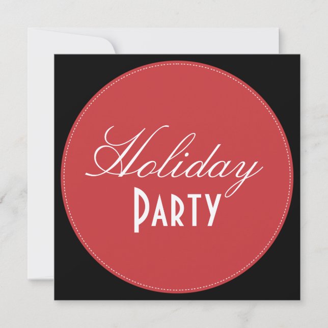 Invitation Holiday Party invitations, red + green dot (Devant)