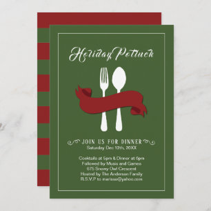 Invitation Holiday Potluck Dîner Invite