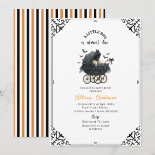 Invitation Holloween Citrouille Little Boo Baby shower