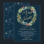Invitation Holly Berries Wreath Winter Blue Christmas Party<br><div class="desc">Holly Berries Wreath Winter Blue Christmas Party Invitation</div>