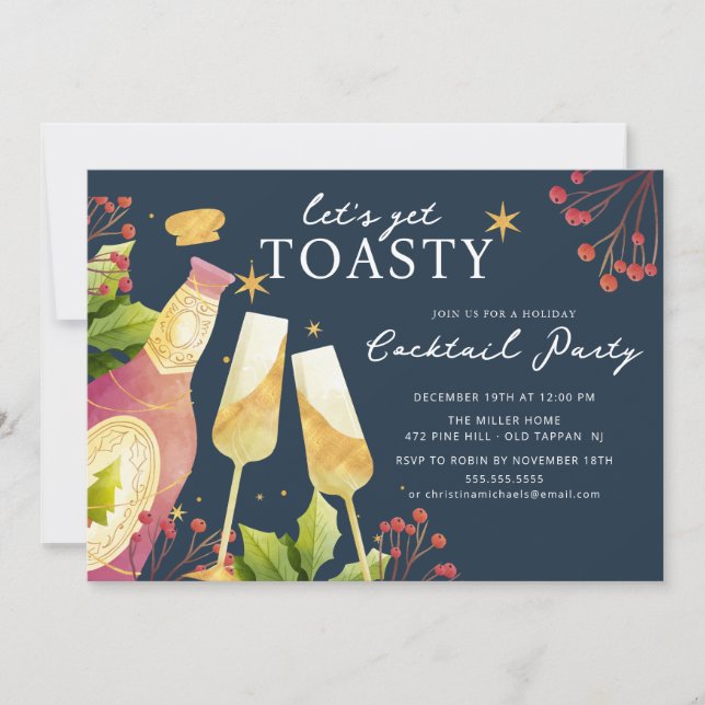 Invitation Holly & Bubbles Cocktail Party (Devant)