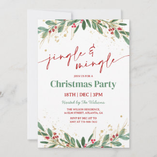 Invitation Holly Jingle and Mingle Christmas Party